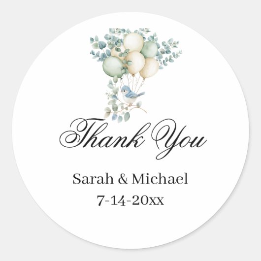 ベビーシャワー風船結婚式用シール ラウンドシール (正面)