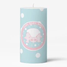 ベビーシャワー3 x 6"ピラーキャンドルベビー