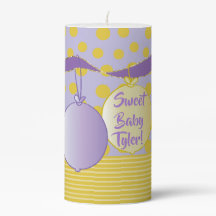 ベビーシャワー3 x 6"ピラーキャンドル金ゴールドバルーン