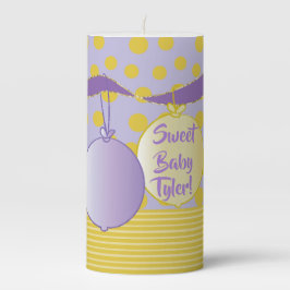 ベビーシャワー3 x 6"ピラーキャンドル金ゴールドバルーン