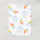 ベビーシャワー おむつラッフルチケット | ベビースプリンクル エンクロージャーカード (裏面)