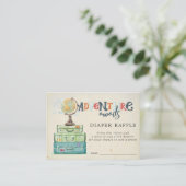 ベビーシャワー おむつラッフルチケット | ヴィンテージ トラベル エンクロージャーカード (スタンド正面)