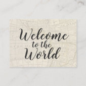 ベビーシャワー おむつラッフルチケット | ヴィンテージ トラベル エンクロージャーカード (裏面)