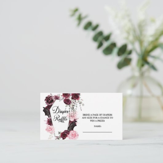 ベビーシャワー、おむつラッフル、ハロウィーンテーマ エンクロージャーカード (スタンド正面)