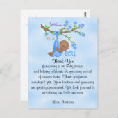 ベビーシャワー お礼 男の子 エスニック ポストカード (正面/裏面)