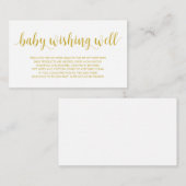ベビーシャワー、お祈り、モダン金ゴールド エンクロージャーカード (正面/裏面)