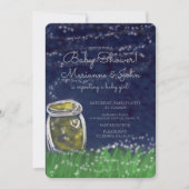 ベビーシャワー かわいいホタルの風景 星の招待状 招待状 (正面)