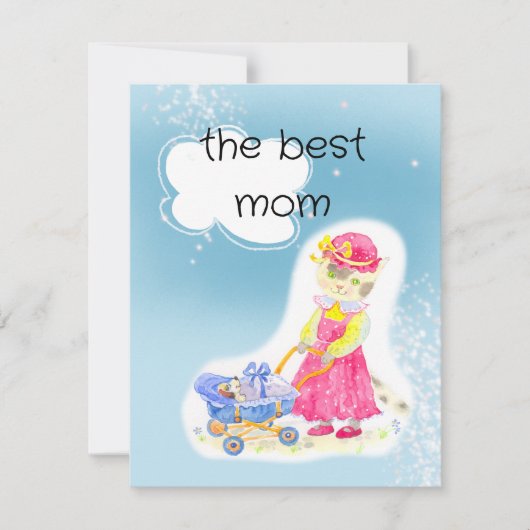 ベビーシャワー 。 かわいい猫と赤ちゃん ノートカード (正面)