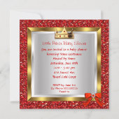 ベビーシャワー かわいい男の子 プリンス ロイヤル 赤い靴 2 招待状 (裏面)