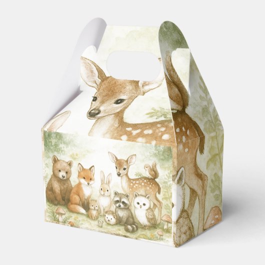 ベビーシャワー かわいい赤ちゃん動物 フェイバーボックス (正面サイド)