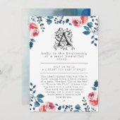ベビーシャワー|のモダンの花柄の物語の本 エンクロージャーカード (正面/裏面)