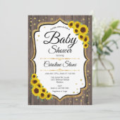 ベビーシャワー – ひまわり素朴招待状 招待状 (スタンド正面)