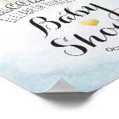 ベビーシャワー ウェルカム 水彩 ボホ フラワー フェザー ポスター (角)