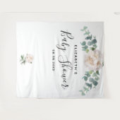 ベビーシャワー エユカリプタスグリーン 白 エレガント タペストリー (正面(横))