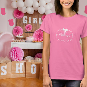 ベビーシャワー エレガントボウ ガール コケット マミー カスタム Tシャツ