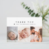 ベビーシャワー カスタム 3 枚の写真 ありがとう ハート サンキューカード (スタンド正面)