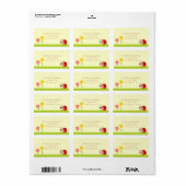 ベビーシャワー：ガーデンの可愛いベビーラディバグ ラベル (フルシート)