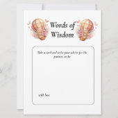 ベビーシャワー ガール テディーバルーン 花の知恵 招待状 (正面)