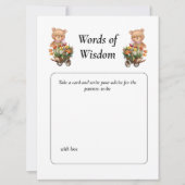 ベビーシャワー ガール テディ フラワーズ 招待状 (正面)