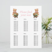 ベビーシャワー ガール テディ フラワールージュカントリー チャート 招待状 (スタンド正面)