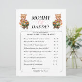 ベビーシャワー ガール テディ ママ パパ フラワールージュカントリー 招待状 (スタンド正面)