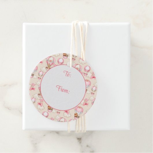 ベビーシャワー ガール ピンク フェイバータグ (インサイチュ)