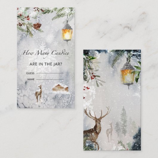 ベビーシャワー キャンディの数を当てて! エンクロージャーカード (正面/裏面)