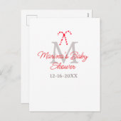 ベビーシャワー キャンディケイン クリスマス ホリデー モノグラム (正面/裏面)