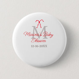 ベビーシャワー キャンディケーン クリスマス イニシャル 缶バッジ