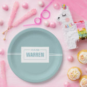 ベビーシャワー、《キリスト教》洗礼式や命名式男の赤ちゃんブルー誕生日 ペーパープレート (パーティー)