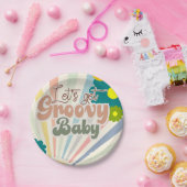 ベビーシャワー、グルービーベビー、招待状 ペーパープレート (パーティー)