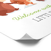 ベビーシャワー ゲストブック 指紋 森の動物 (角)