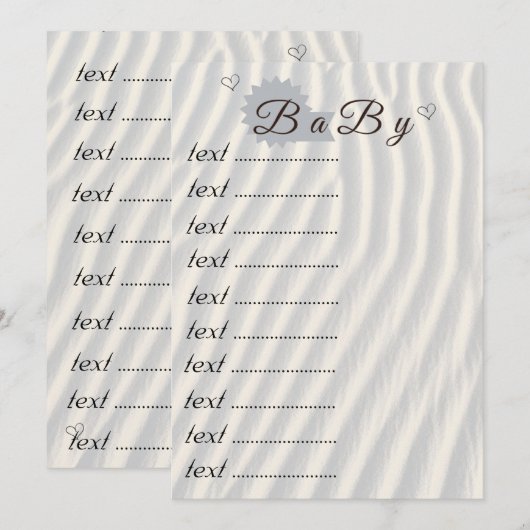 ベビーシャワー ゲーム ファミリー | ベビーシャワー ゲーム 印刷 招待状 (正面/裏面)