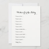 ベビーシャワー ゲーム - 赤ちゃんへの願いと誰が誰か当てるゲーム 招待状 (裏面)