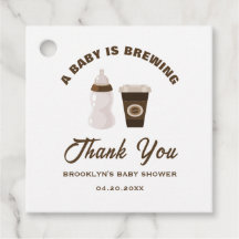 ベビーシャワー コーヒー ア ベイビー イズ ブリューピング ブラウン ホワイト