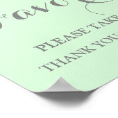 ベビーシャワー サイン ピンク 水彩 ミント (角)