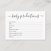 ベビーシャワー-シンプルのためのベビーの予言カード コーリングカード (正面)