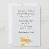 ベビーシャワー スウィート リトル パンプキン ピンク ローズ 招待状 (裏面)