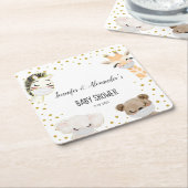 ベビーシャワー スクエアペーパーコースター (アングル)