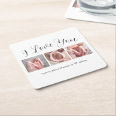 ベビーシャワー スクエアペーパーコースター (アングル)