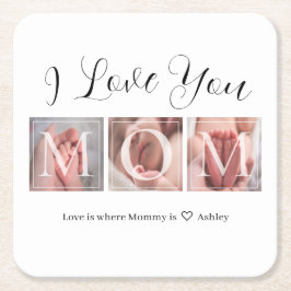 ベビーシャワー スクエアペーパーコースター