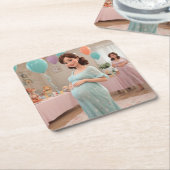 ベビーシャワー スクエアペーパーコースター (アングル)