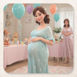 ベビーシャワー スクエアペーパーコースター