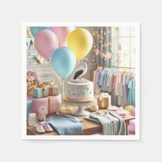 ベビーシャワー スタンダードカクテルナプキン (正面)