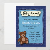 ベビーシャワー テディベア（男の子） 招待状 (正面/裏面)