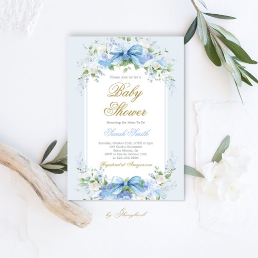 ベビーシャワー ハイドランジア 招待状