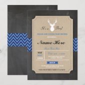 ベビーシャワー バルーン 男の子 ルースト アントラー ステージ 招待状 (正面/裏面)