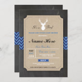 ベビーシャワー バーリアップ 男の子 ラスティック 鹿の角 ステージ 招待状 (正面/裏面)