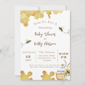 ベビーシャワー ビー イエロー ビーとひまわり 招待状 (正面)