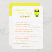 ベビーシャワー、ビー、ママのカードを知ってるか 招待状 (正面/裏面)